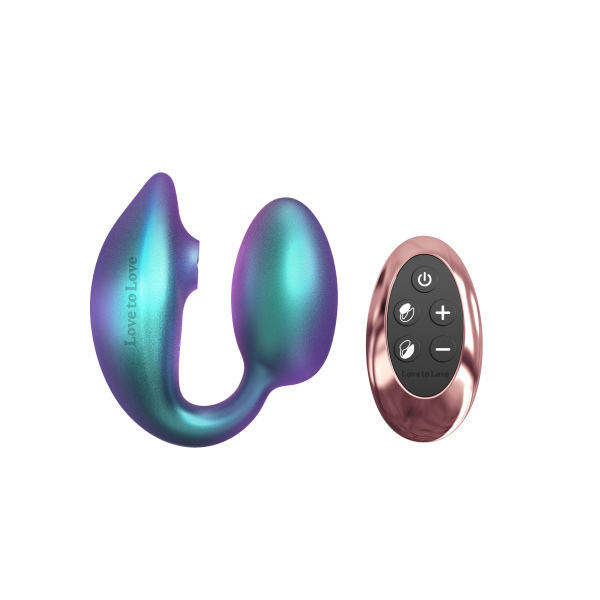 Cтимулятор клитора и зоны G с пультом для пары Love to love WONDERLOVER - IRIDESCENT TURQUOISE_7