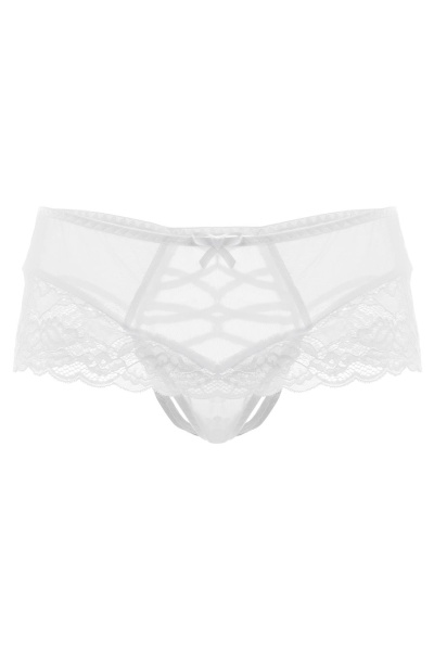 Эротические трусики с имитацией шнуровки Erolanta Cheryl, белые (54-56)_2