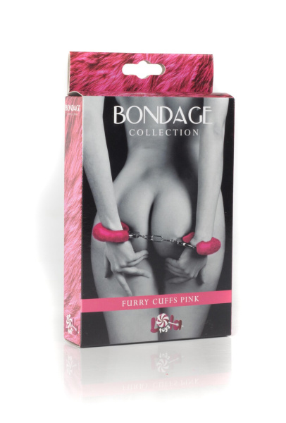 Наручники с мехом BONDAGE розовые_1