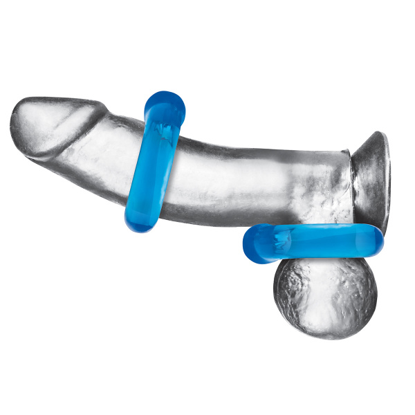 Пара колец для пениса и мошонки 2-Pack Ultra-Stretch Stamina Endurance Ring_4
