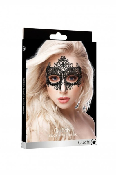 Кружевная маска ручной работы на глаза Queen Black Lace Mask_1