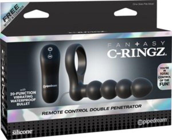 Эрекционное кольцо с анальным фаллоимитатором с вибрацией C-Ringz 14.00 см_1