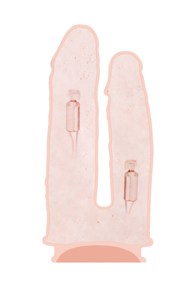 Вибратор для двойного проникновения RealStick Silicone Jason M, сайлекспан, телесный, 18,5 см_8