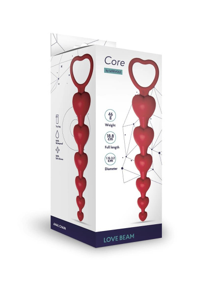 Анальная цепочка Love Beam, диаметр до 3,2 см, длина 19 , цвет бордовый One Size_1