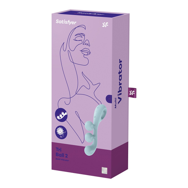 Тройной вибромассажёр Satisfyer Tri Ball 2, голубой_2