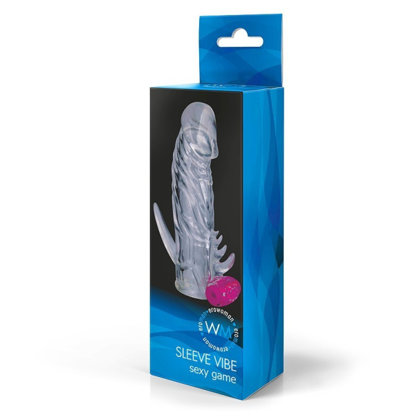 Насадка закрытая с вибрацией crystal sleeve vibe, l 130 мм d 21 мм арт. ee-10033_4