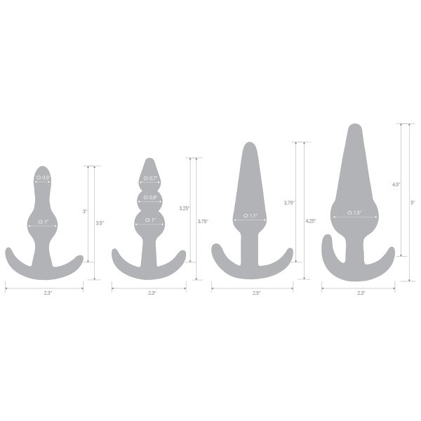 Тренировочный набор из 4 анальных плагов Anal Training Set_5