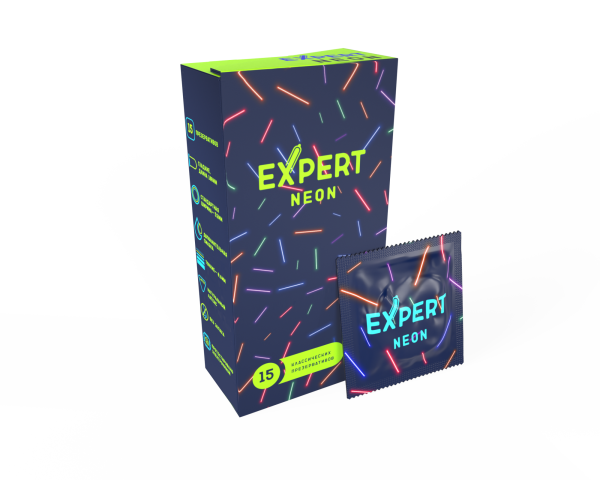 Презервативы EXPERT Neon 15 шт. (светящиеся)_1