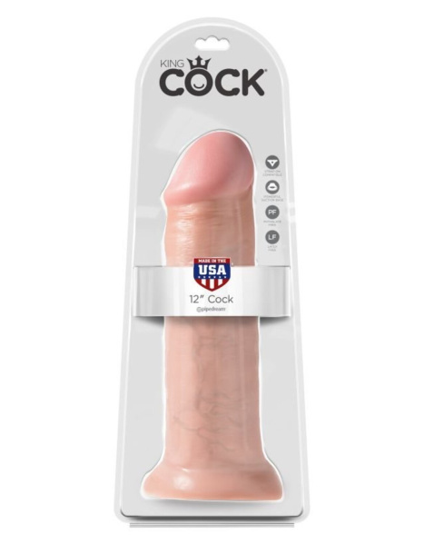 Фаллоимитатор-гигант на присоске телесный King Cock 12 Cock Flesh_1