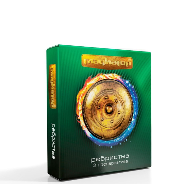 Презервативы  ребристые "Гладиатор", 3 шт_1