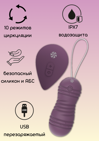 Виброшарики с циркуляцией на пульте управления Take it Easy Ray Purple_1