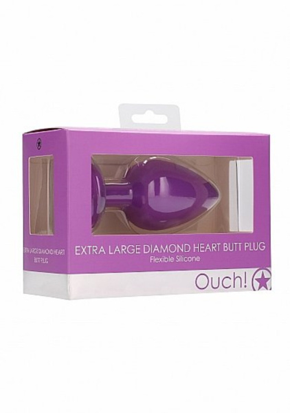 Анальная пробка Extra Large Diamond Heart Butt Plug_1