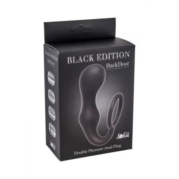 Эрекционное кольцо с анальной пробкой Double Pleasure Anal Plug Black 4217-01Lola_1
