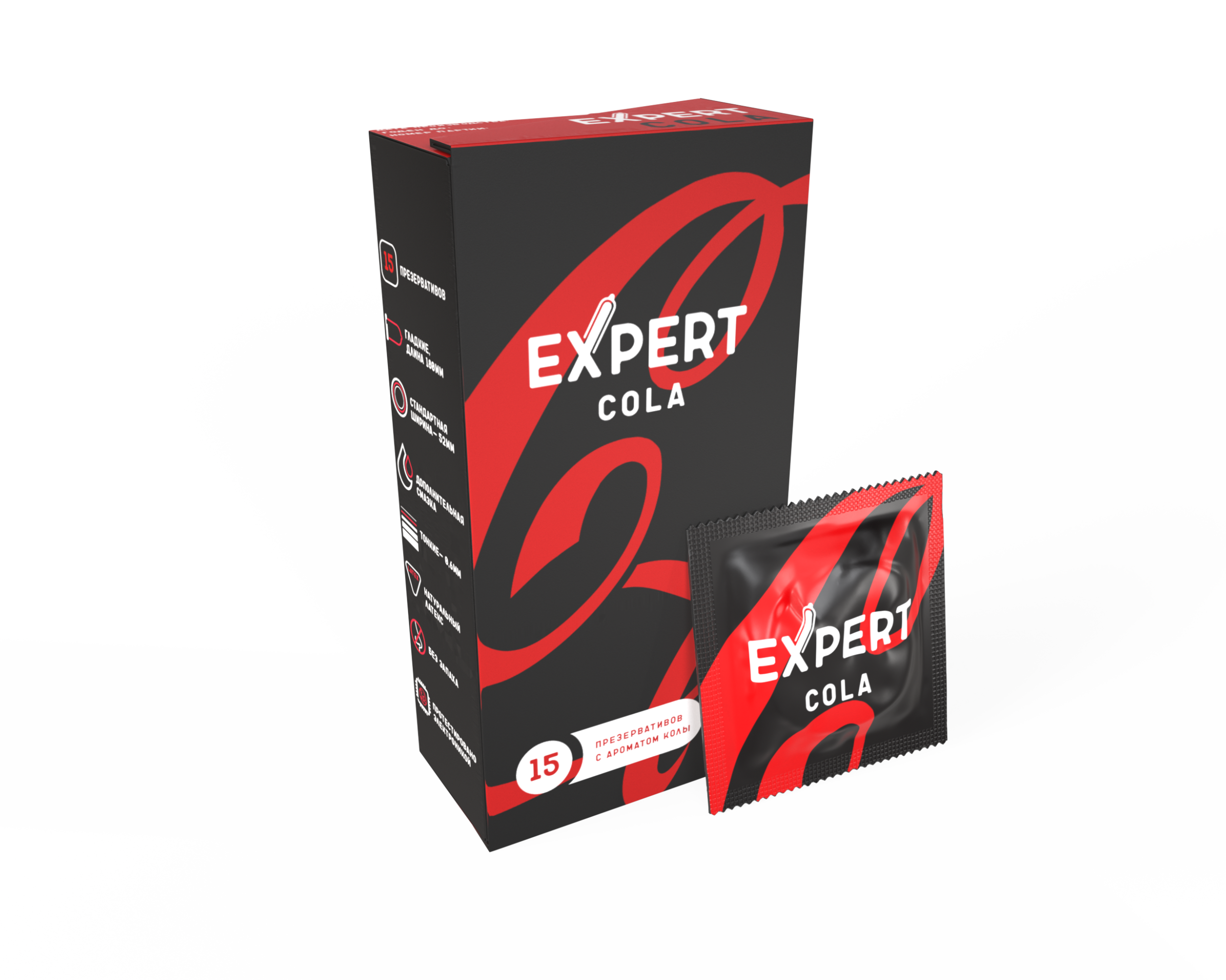 Презервативы EXPERT Cola, аромат Колы, 15 шт_1