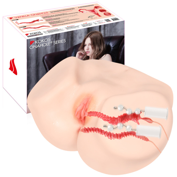 Vanilla Onahole Real Vagina Мастурбатор полуторс с двойным слоем материала, с вибрацией_2