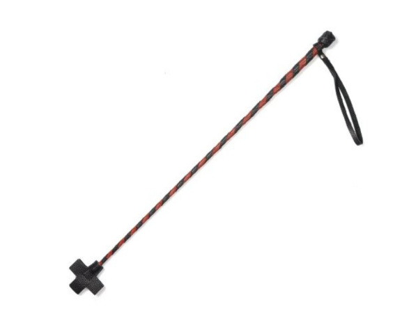 Стек плетеный (крест) черно-красный_1