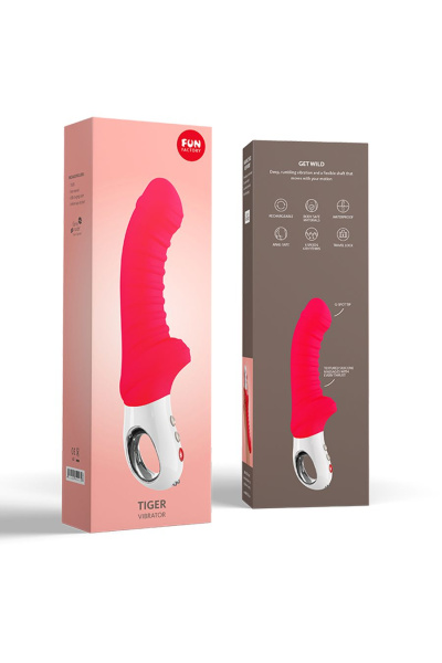 Вибратор Fun Factory Tiger, силикон, красный, 23 см_1