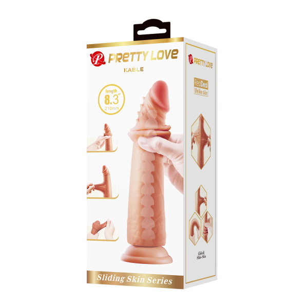 Фаллоимитатор с эффектом скользящей кожи мулат Pretty Love BW-007006NRG-1_6