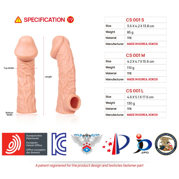 Насадка на пенис Cock Sleeve телесная реалистичная KOKOS CS-001-S_3