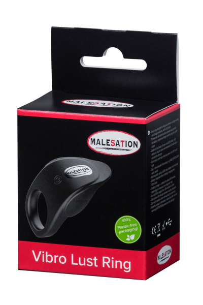 Эрекционное виброкольцо MALESATION Vibro Lust Ring, силикон, черный, 3,5 см_5