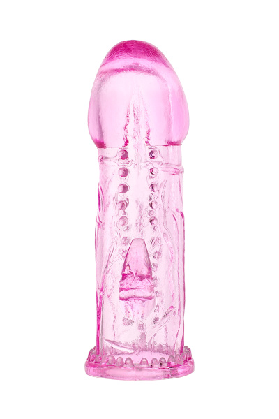 Насадка на пенис с дополнительной стимуляцией A-Toys by TOYFA Ruzy, TPE, розовый, 13,5 см_4