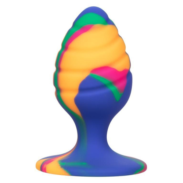 Текстурированная анальная пробка M из силикона CHEEKY MED SWIRL TIE-DYE PLUG_3