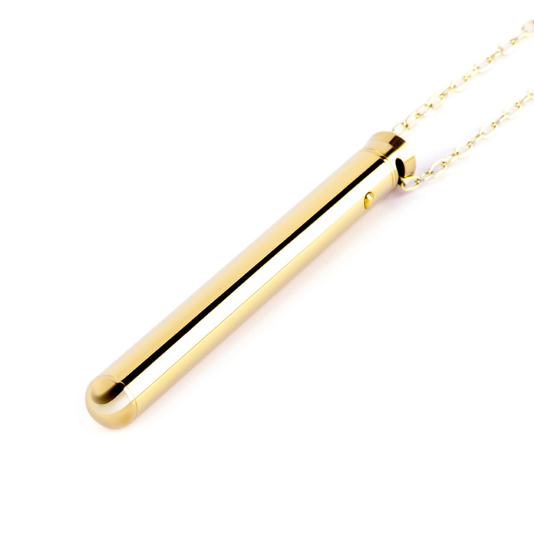 Элегантный вибромассажер-кулон из стали le WAND VIBRATING NECKLACE GOLD_4