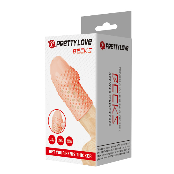 Рельефная насадка на пенис телесная Pretty Love BI-026290_3