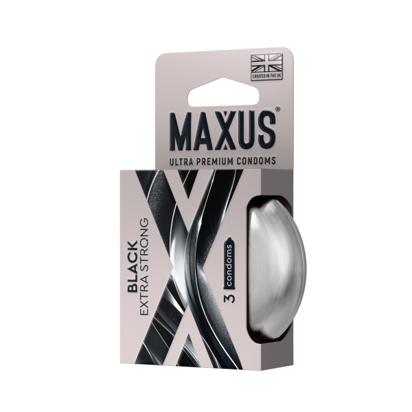 Презервативы MAXUS Extra Strong №3 в железном кейсе, черные, утолщенные, 3 шт_2