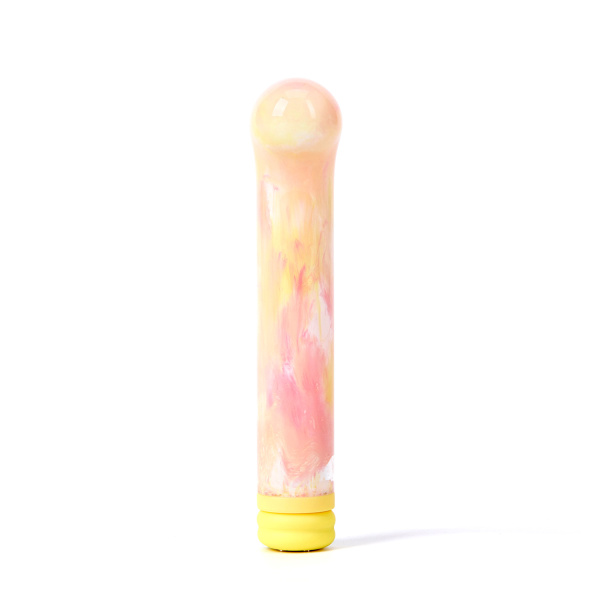 Компактный вибратор из стекла BeYourLover Magic Cane, желтый_5