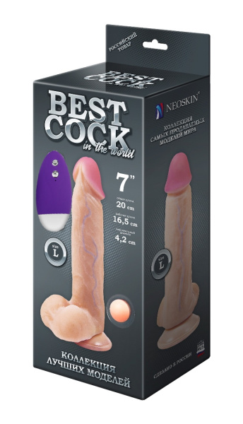 Вибромассажёр неоскин с выносным блоком best cock 7", l 165 мм d 42 мм арт. 592313_1