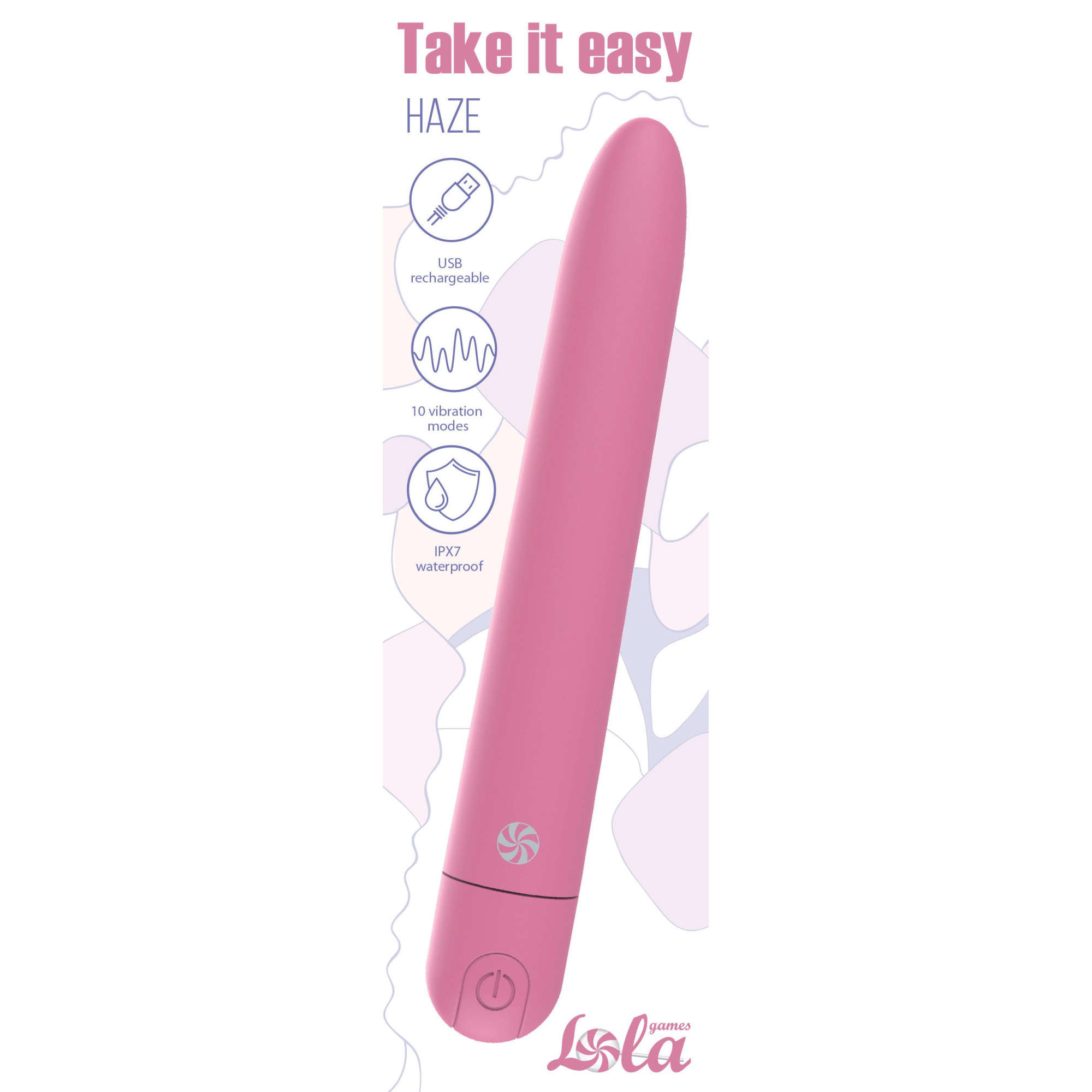 Перезаряжаемый вибратор Take it easy Haze Pink_2