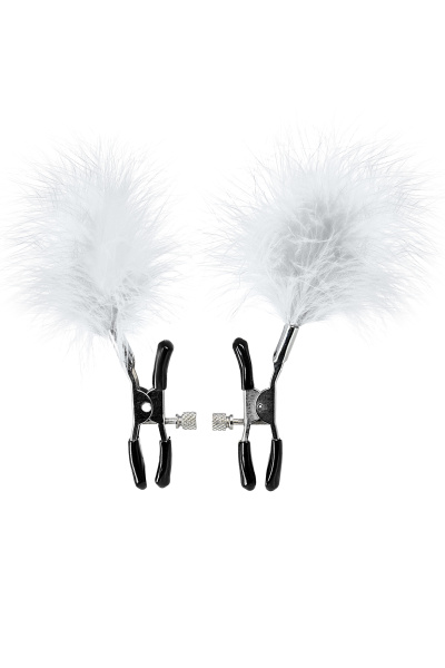 Зажимы для сосков TOYFA Theatre, металл с пухом_5