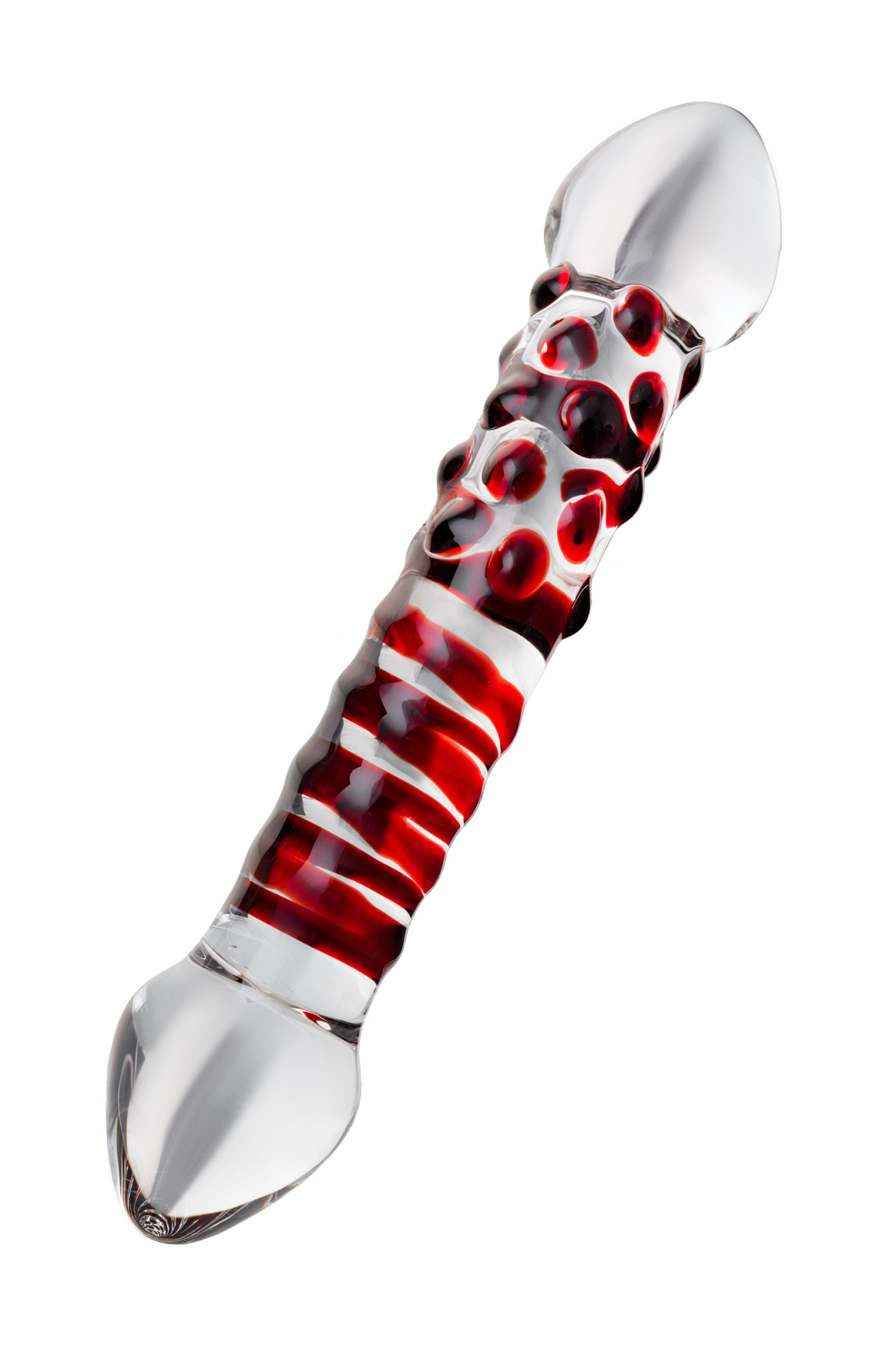 Двусторонний фаллоимитатор Sexus Glass, стекло, прозрачный, 21 см_4