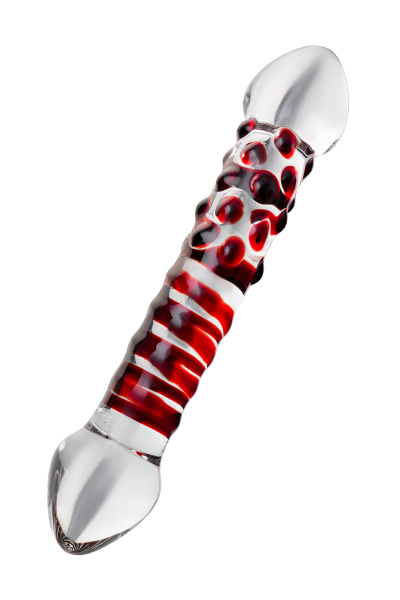 Двусторонний фаллоимитатор Sexus Glass, стекло, прозрачный, 21 см_4