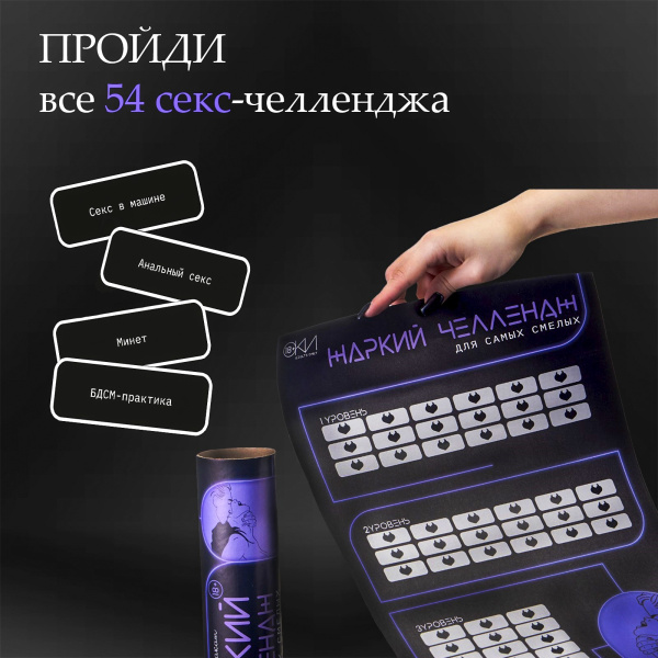 ПЛАКАТ ДЛЯ ДВОИХ ЖАРКИЙ ЧЕЛЛЕНДЖ, СО СКРЕТЧ-СЛОЕМ , А3, арт. 10071297_5