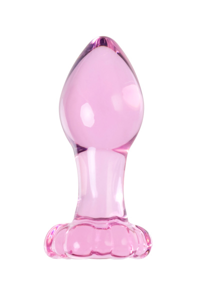 Анальная втулка Sexus Glass, стекло, розовая, 8,3 см_5