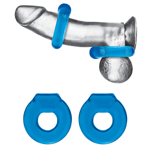 Пара колец для пениса и мошонки 2-Pack Ultra-Stretch Stamina Endurance Ring_5