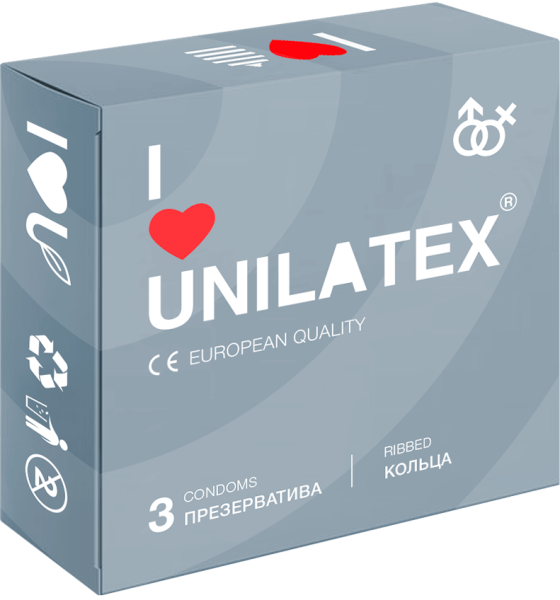 Презервативы ребристые Unilatex Ribbed 3 шт_1
