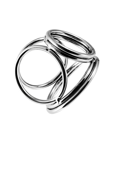 Бондаж для пениса TOYFA Metal, 6 колец, серебристый_2