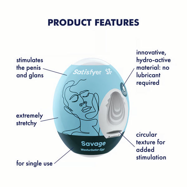 Мастурбатор яйцо Satisfyer Masturbator Egg Savage_3