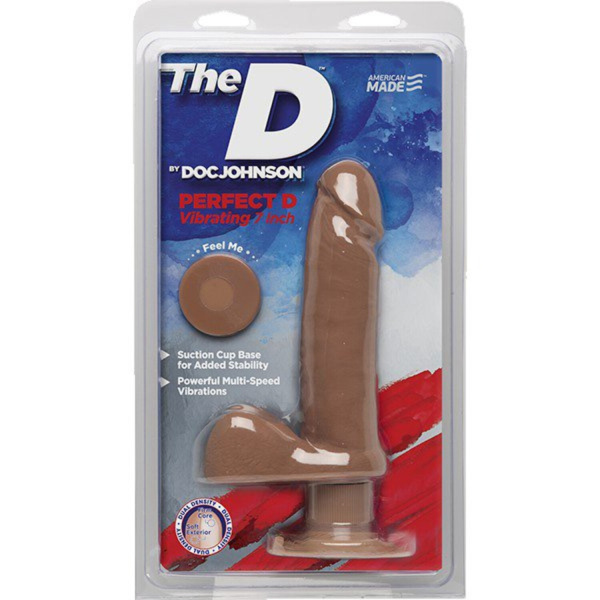 Вибромассажер-реалистик с мошонкой The D™ - Perfect D Vibrating 7 - Caramel_1