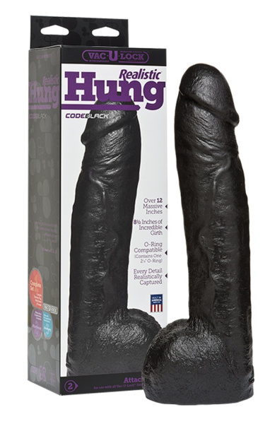 Насадка фаллоимитатор черная Hung Vac-U-Lock CodeBlack_1
