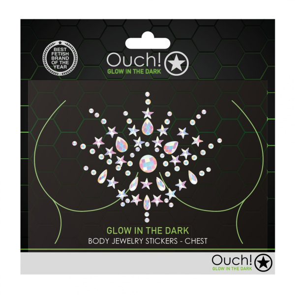 Декоративное украшение (камни) на клеевой основе Body Jewelry Stickers - Chest - Glow in the Dark -_1