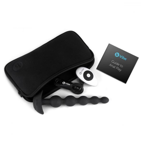 Анальные премиум-бусы с 3 моторами B-Vibe Cinco Anal Beads BLACK_2