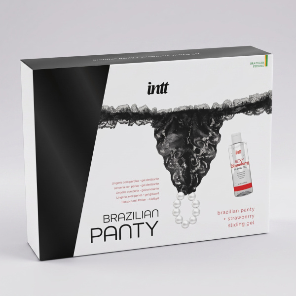 Набор Intt Brazilian Sliding Gel Strawberry + повязка (черная)_1