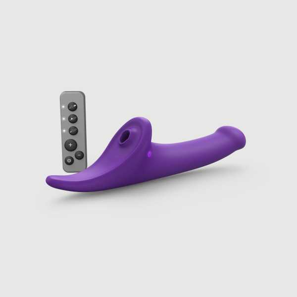 Фаллоимитатор Strap-on-me MULTI ORGASM DILDO c клиторальной стимуляцией и вибрацией, М, фиолетовый_1