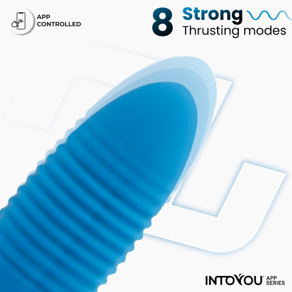 Интерактивное виброяйцо с поступательными движениями Thrusting Egg, синее_4