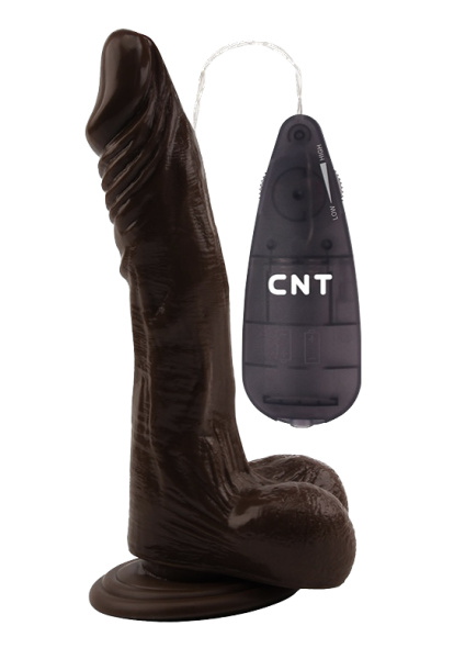 Вибратор CNT 8.5'' Vibrating Beginner Dildo Brown_1