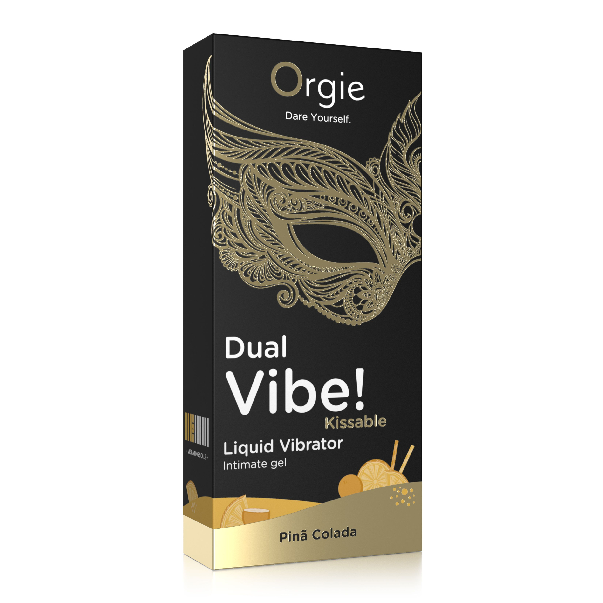 Съедобный гель с вибрацией Orgie DUAL VIBE! со вкусом коктейля PINA COLADA 15мл_2